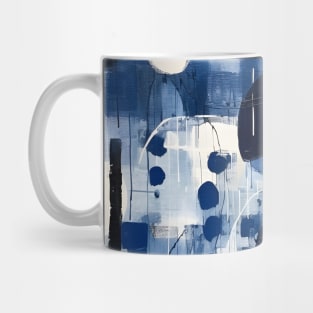 Abstract Indigo Blue Contemporary Art Mug